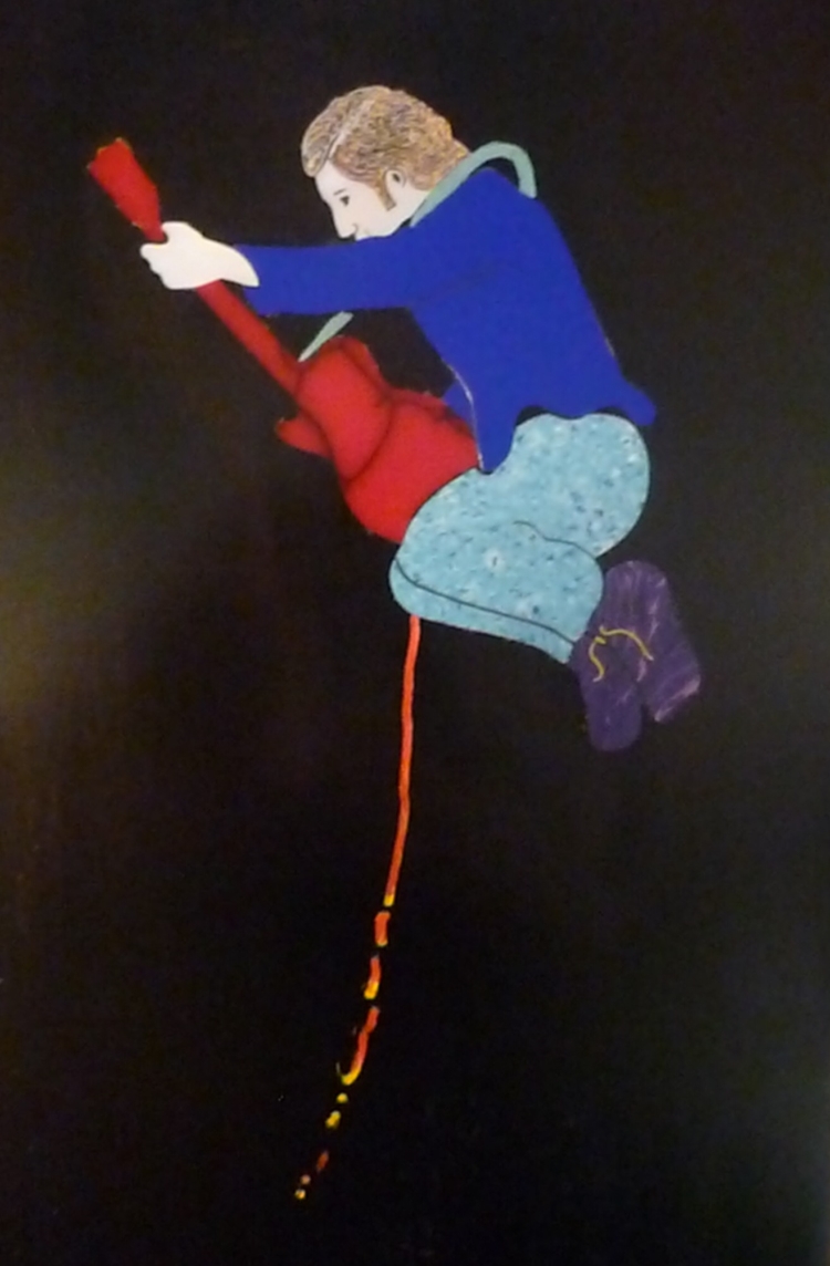 jumping person inlay art